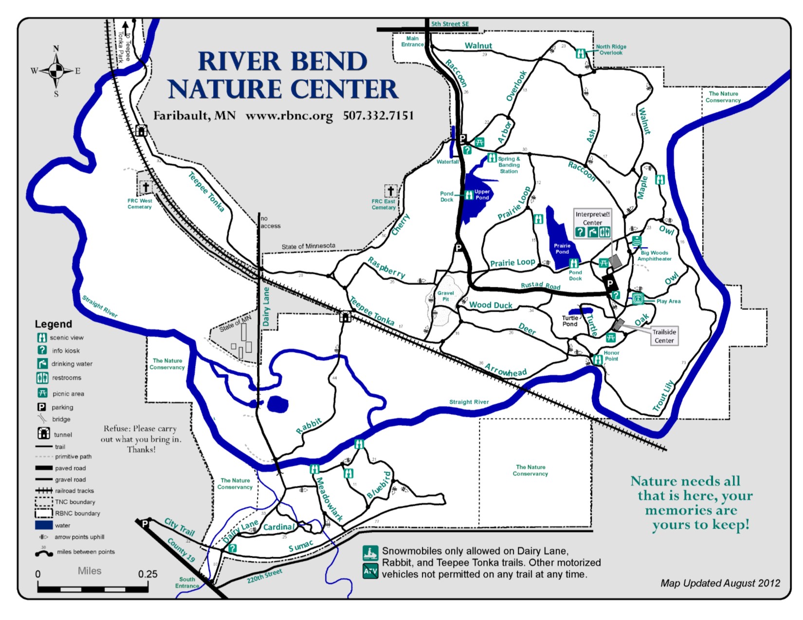 Map of the campus of River Bend Nature Center