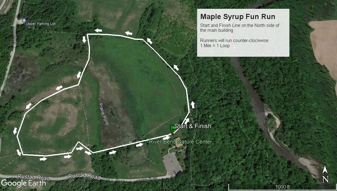 2022 Maple Syrup Fun Run 1 Mile Course Map